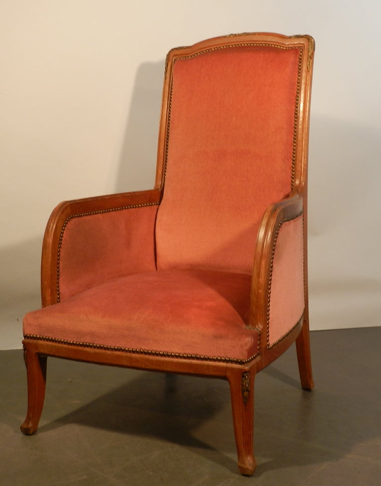 Ecole De Nancy, Art Nouveau Armchair And Its Footstool  Attributed To  Majorelle