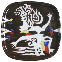 Jean Lurcat, 1950 Ceramic Decorative Dish 1950, Sant Vincens