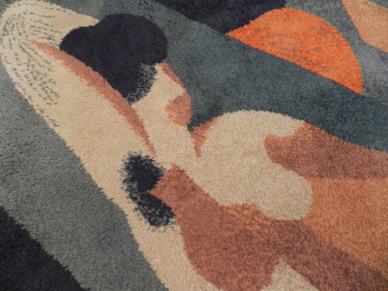 Wool  Art Deco carpet signed Magritte 1928 For Sale