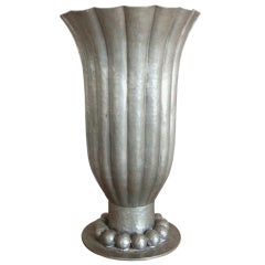 Desprès Jean (1889-1980) Vase with hammered metal corolla