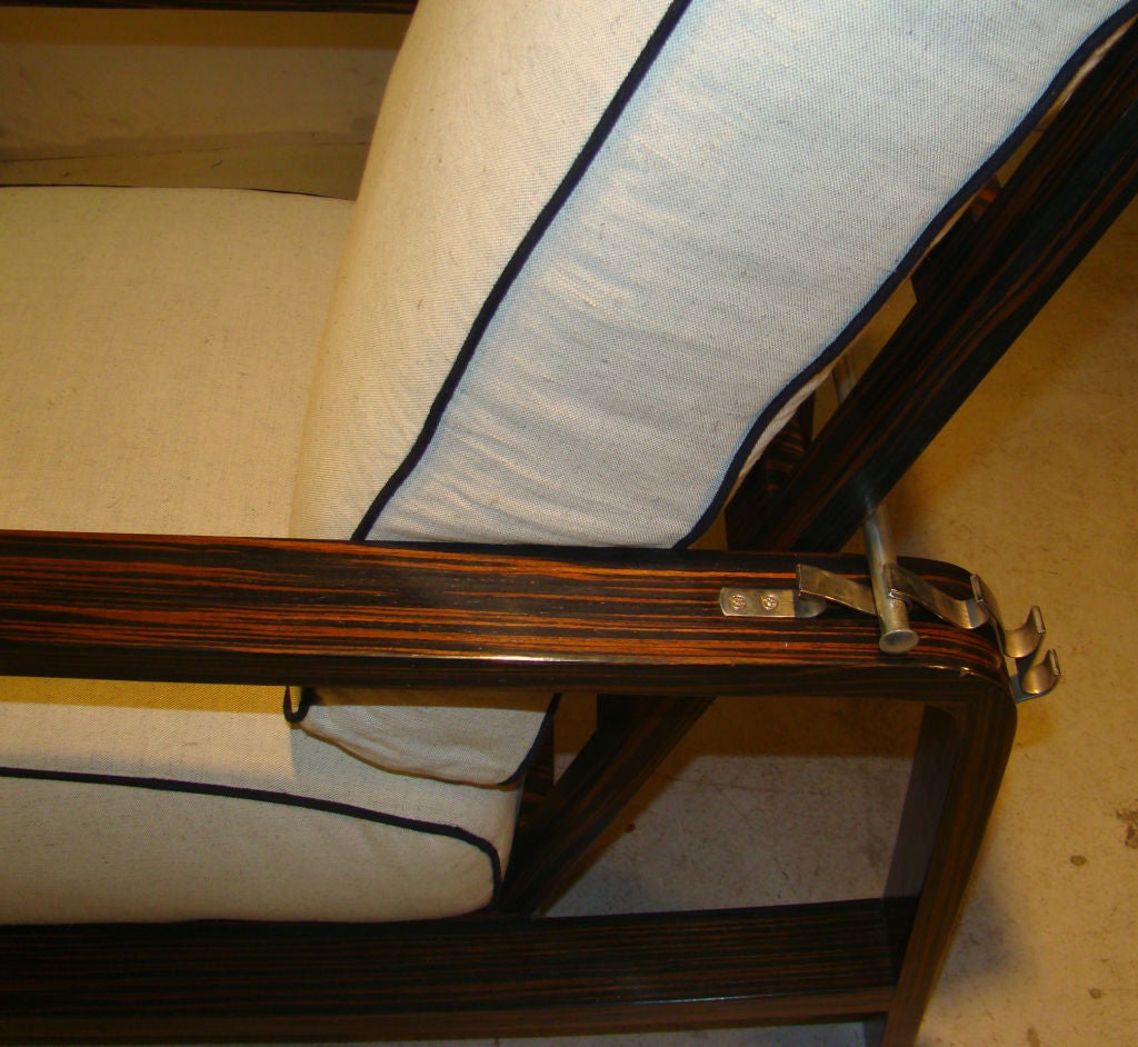 Mid-20th Century PAIR OF ART DECO MACASSAR EBONY   ARMCHAIRS 