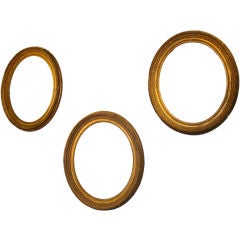 THREE 19th CENTURY FRAMES  IN WOOD AND GOLDEN STUCCO