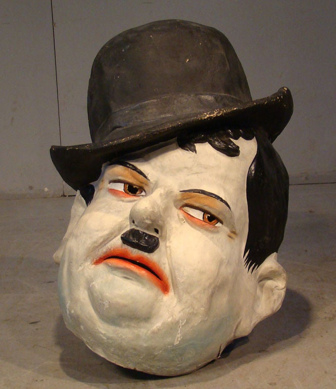 Old big carnival mask in painted paper