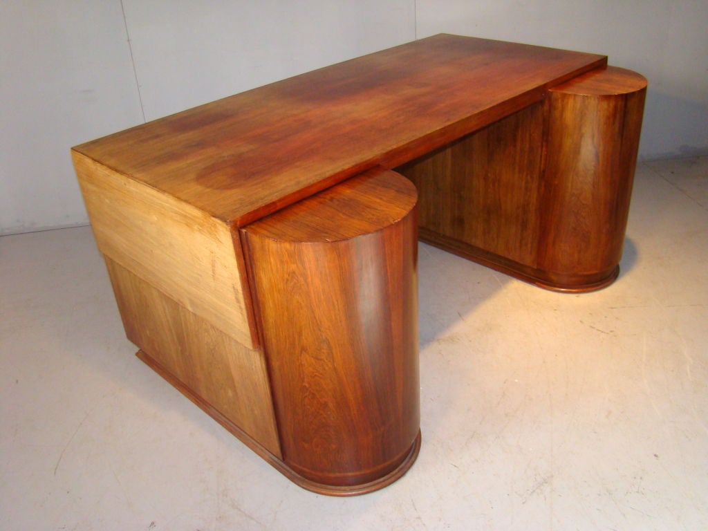 French Work Big Rosewood Veneer Desk