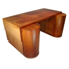French Work Big Rosewood Veneer Desk
