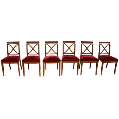 HIRCH et CHANAUX Set of 6 neo classical mahogany chairs