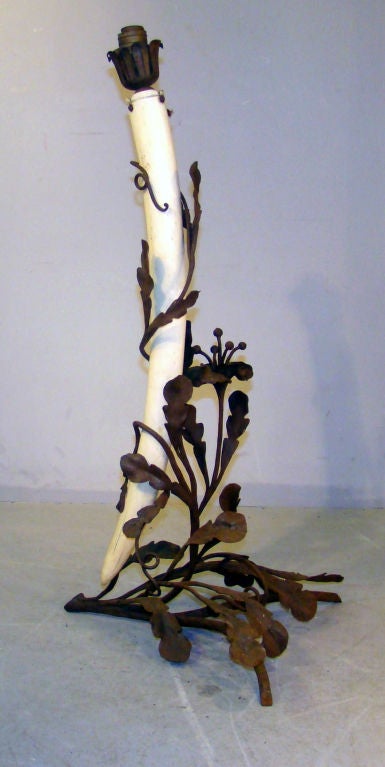 1930  WROUGHT IRON AND IVORY TUSK