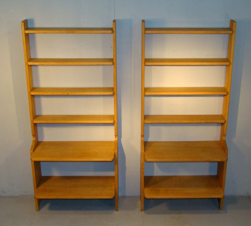 Guillerme Et Chambron Pair Of Oak Shelves