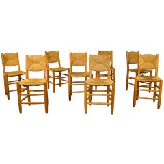 Set Of 8 Chairs By Charlotte Perriand