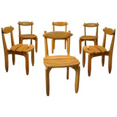 Guillerme Et Chambron  Set Of Six Chairs "thierry"