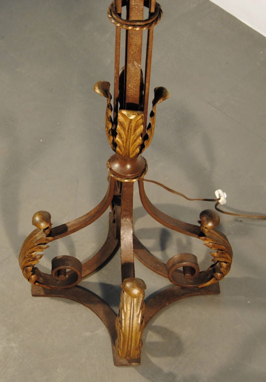 1940 FLOOR LAMP IN LACQUERED  CAST IRON