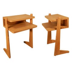 Guillerme et Chambron Pair of Oak Night Stands