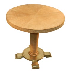 1940  Oak Ceruse And Brass Gueridon