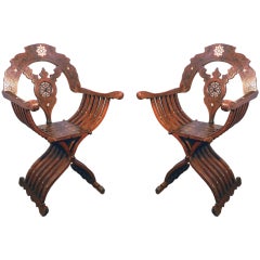 Pair of 19th century Syrian chairs