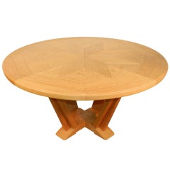 1950 oak dining table by Guillerme et Chambron