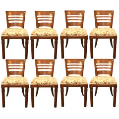 Set Of 8 Oak Chairs by Charles Dudouyt