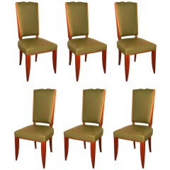 Vintage Suite of 6 Chairs by Gaston Poisson