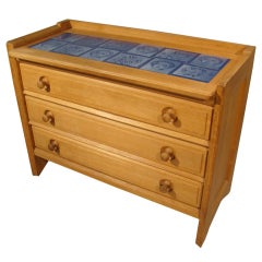 Guillerme Et Chambron, Oak chest of drawers 1970