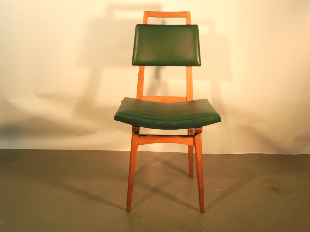 6 oak chairs France 1950