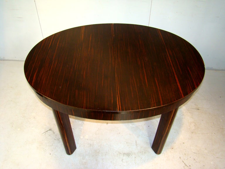 1930 Art deco table in macassar ebony veneer