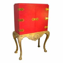 Lacquered Wood And Brass Cabinet