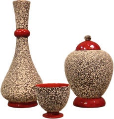 Paul Millet Sevres Set Of 3 Ceramiques 1950