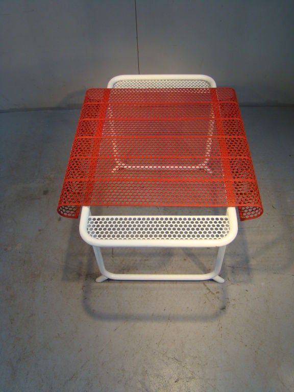 Metal Set Of Two Armchairs And One Table By Claude Adrien For Sale