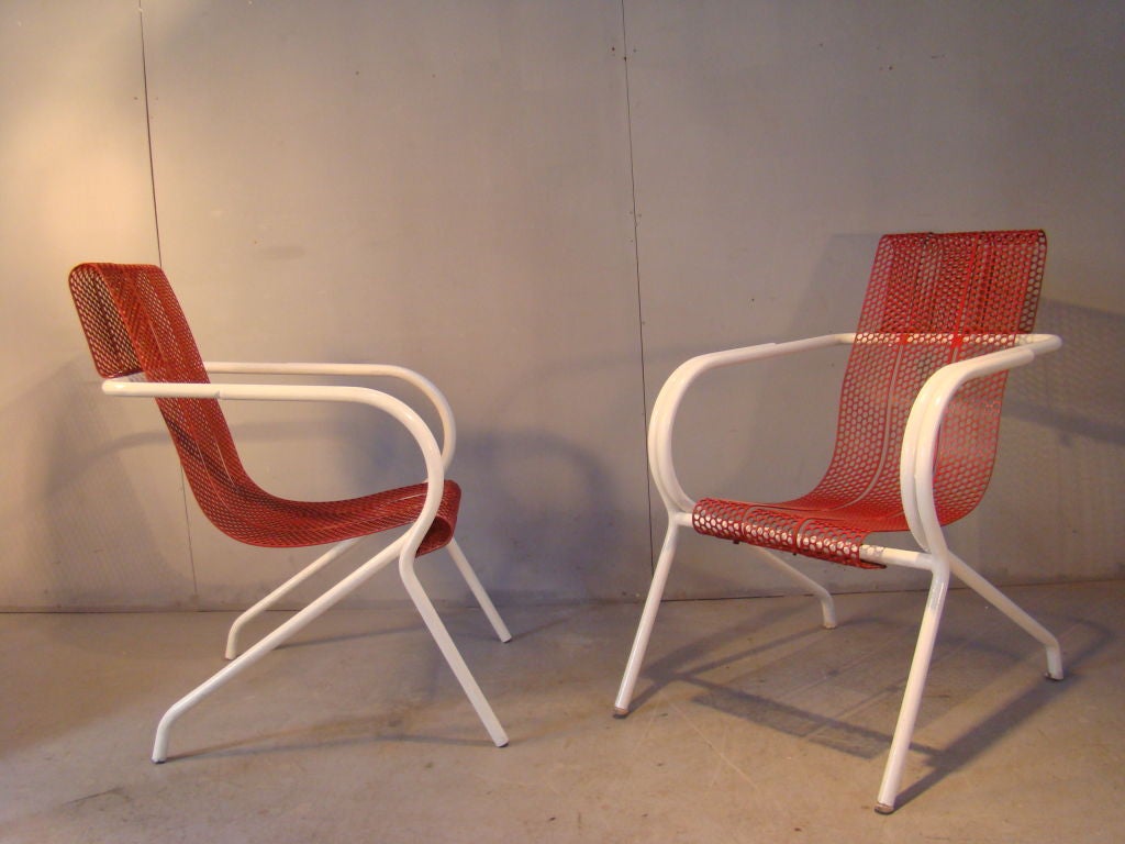 Set Of Two Armchairs And One Table By Claude Adrien For Sale 1