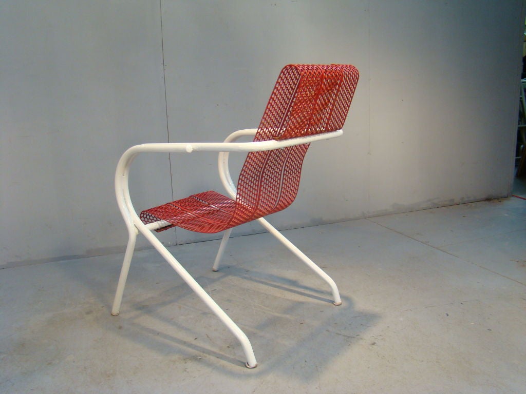 Set Of Two Armchairs And One Table By Claude Adrien For Sale 2