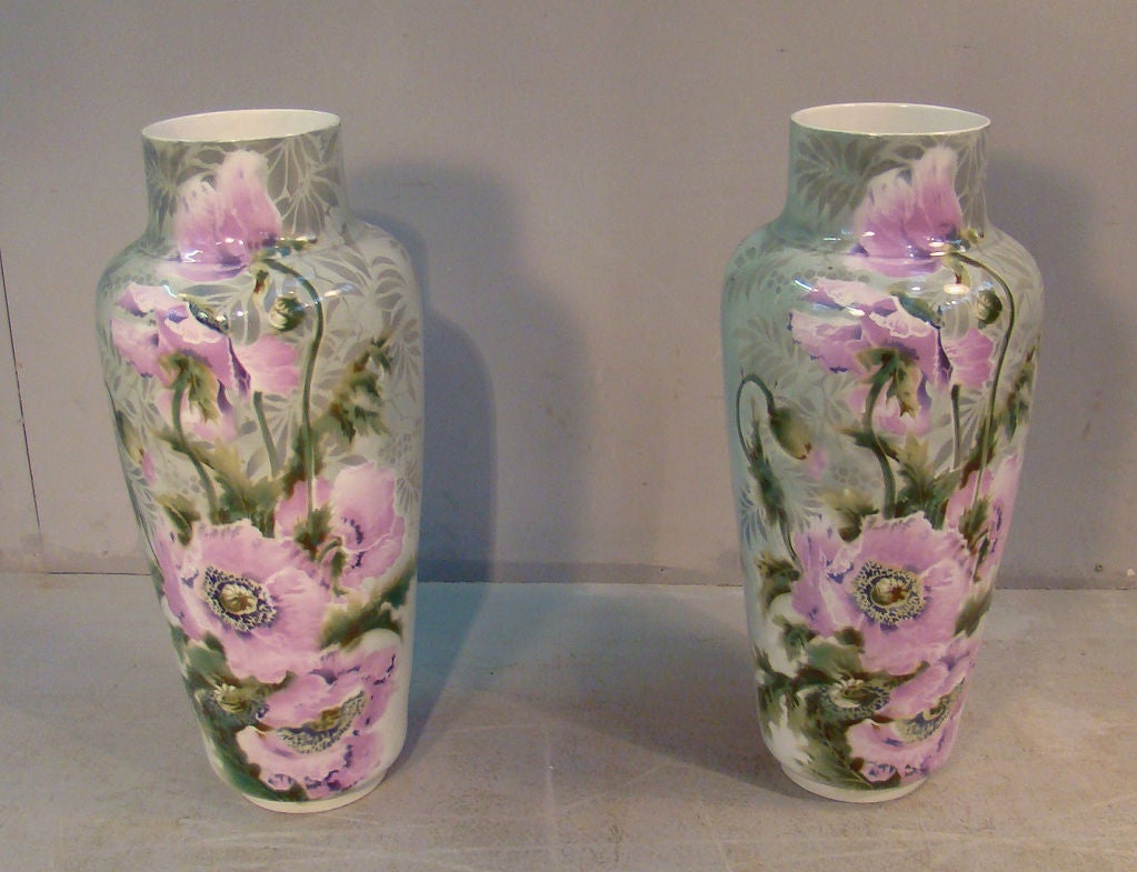 SET OF TWO  BIG ST AMAND VASES
