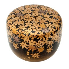 Cherry Blossoms and Maple Leaves Tea Caddy