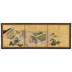 Screen with Scenes from the Tale of Genji