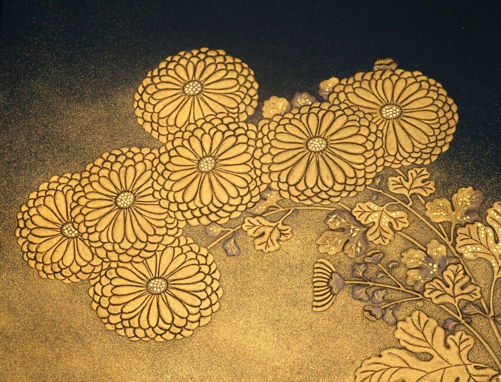 Japanese Suzuribako with chrysanthemums