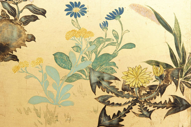 Japanese Flowers of the Four Seasons Panel For Sale