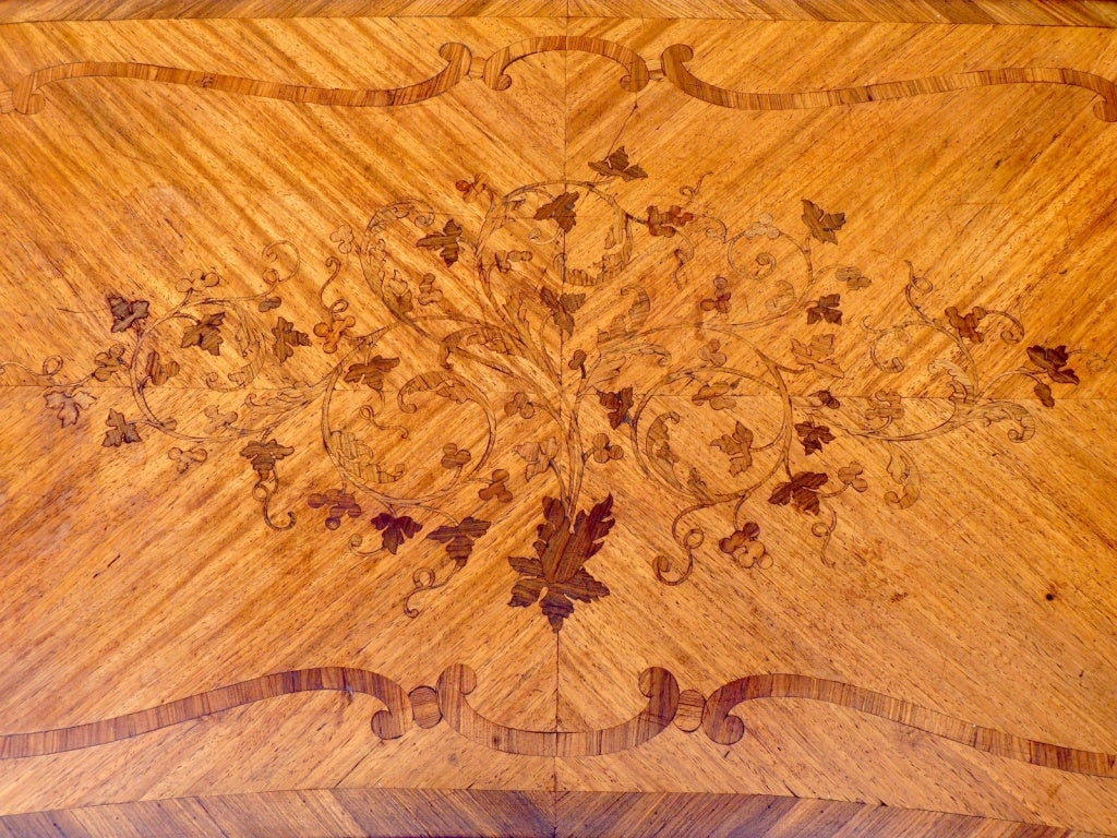 French A Ninteenth Century Marquetry Side Table For Sale