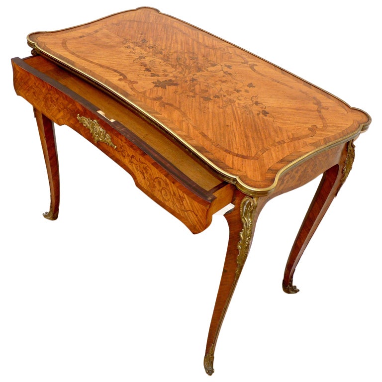 A Ninteenth Century Marquetry Side Table For Sale