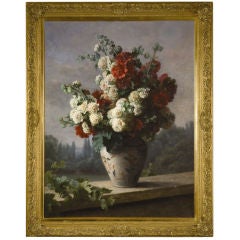 A Still Life of Peonies by Cecile Augustine Bougourd