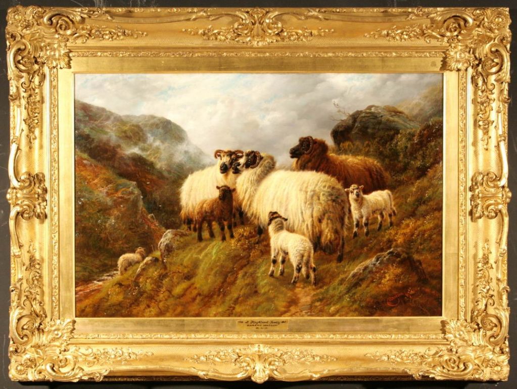 Robert Watson was an accomplished painter of Highland scenes depicting sheep or cattle. There was much demand for Watson’s work as Scottish scenes were extremely fashionable in late nineteenth century Europe, partly due to Queen Victoria’s extended
