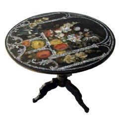 A French Pearl Inlaid 
Hand-Painted Table