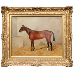 Antique A Bay Horse in Stable by Stirling Brown, A.E.D.G.