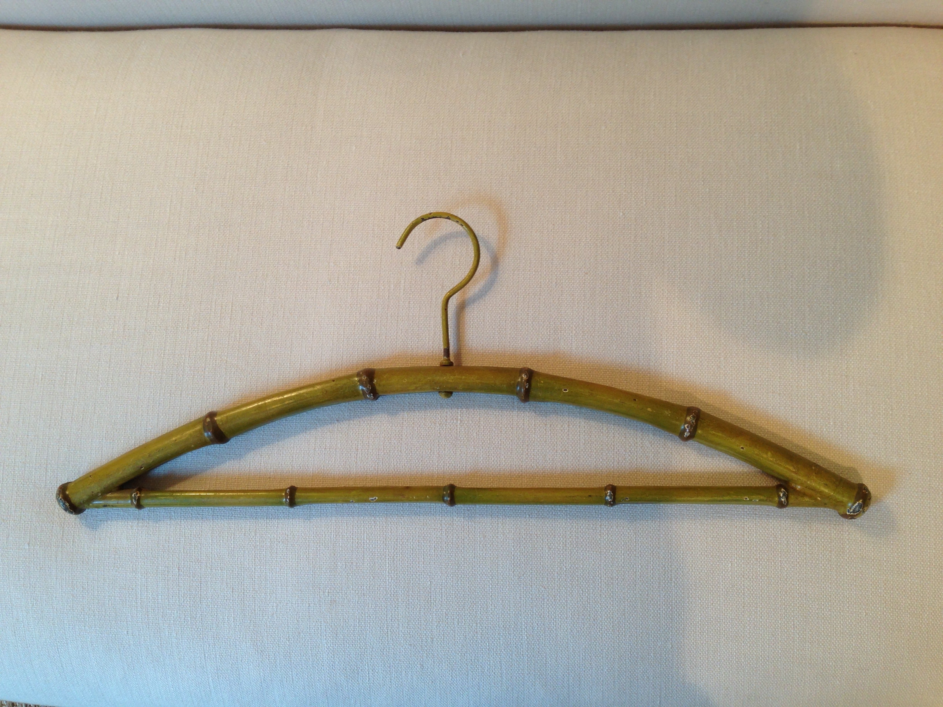 Set of Six Painted Faux Bamboo Metal Hangers For Sale at 1stDibs