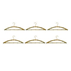 Set of Six Painted Faux Bamboo Metal Hangers