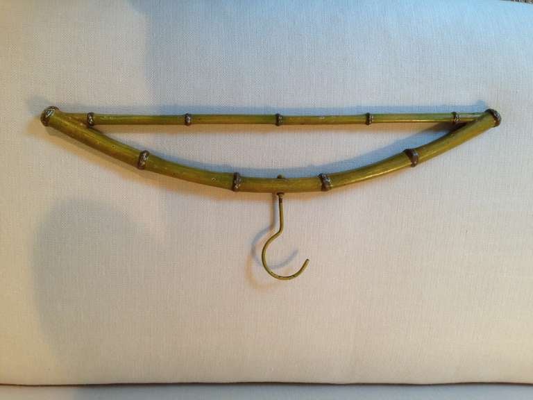 Set of Six Painted Faux Bamboo Metal Hangers
