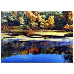 Oil painting by Art Chartow, "Walden Pond"
