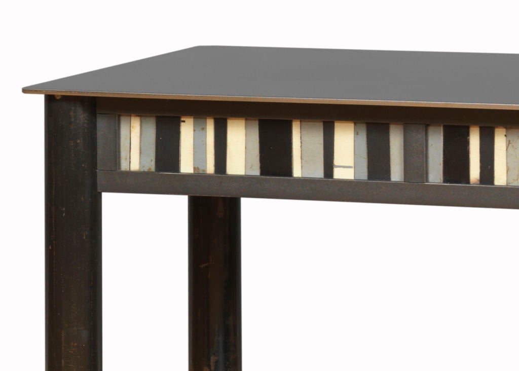 Jim Rose Runner Table with Shelf "Gee's Bend" Quilt Inspired