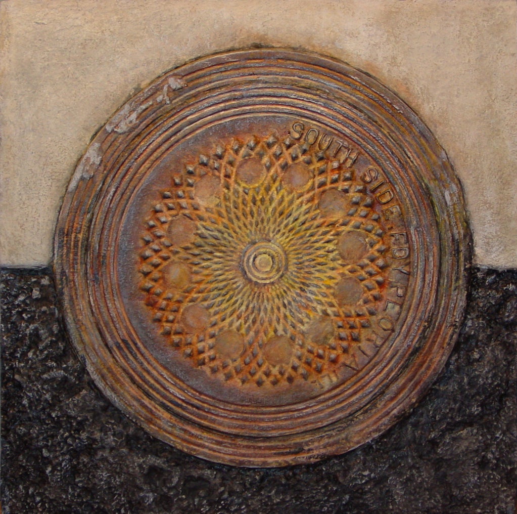 John Tuccillo, cast paper, acrylic paint wall sculpture