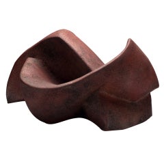 Red Ceramic Sculptural Vessel by Jerilyn Virden, "Red Knot"