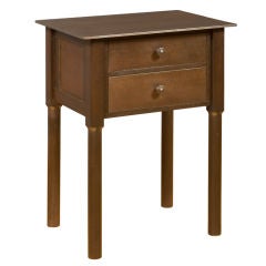 Jim Rose Shaker In Steel 2 Drawer Table (plank top)