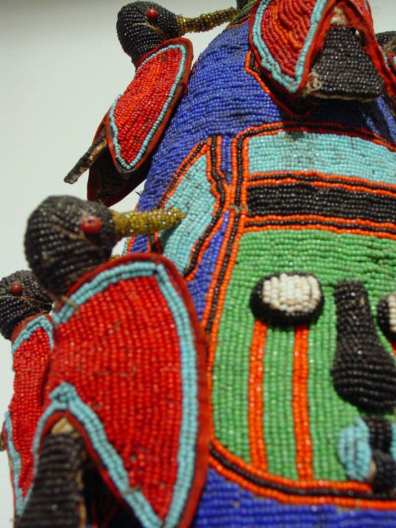 African Ceremonial Beaded Yoruba Headdress from Nigeria For Sale 2
