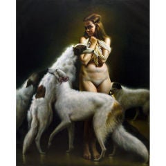 Rose Freymuth-Frazier oil on linen painting, "Hounded"